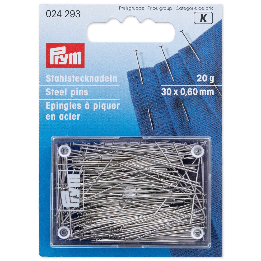 Prym Steck-Nadel Stahl 30x0,60 silber