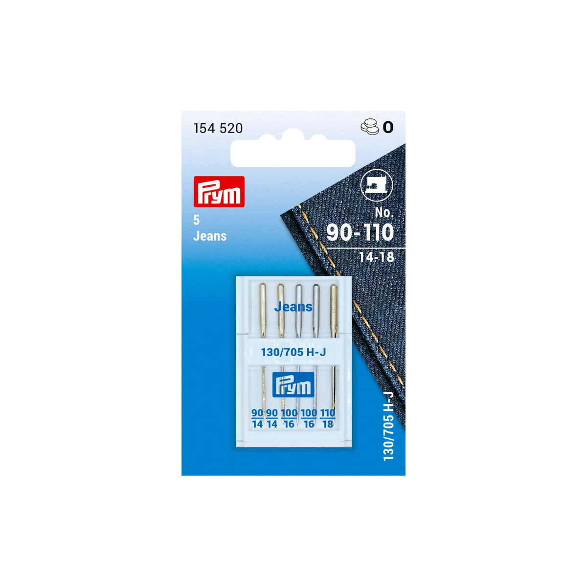 Prym Nähmaschinennadeln Jeans 130/705 90–110