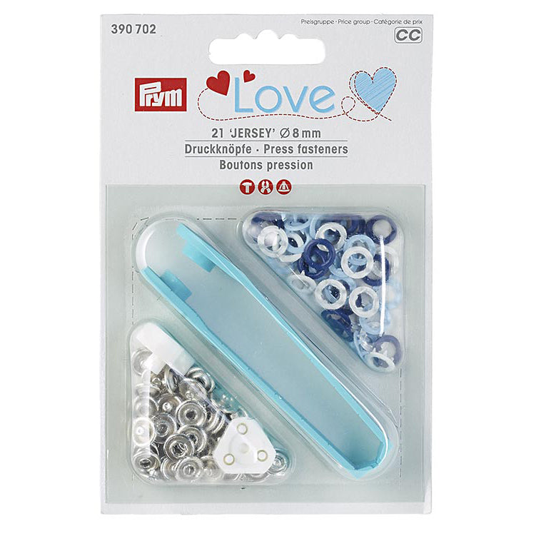Prym Love Jersey-Druckknöpfe 8 mm – Blau