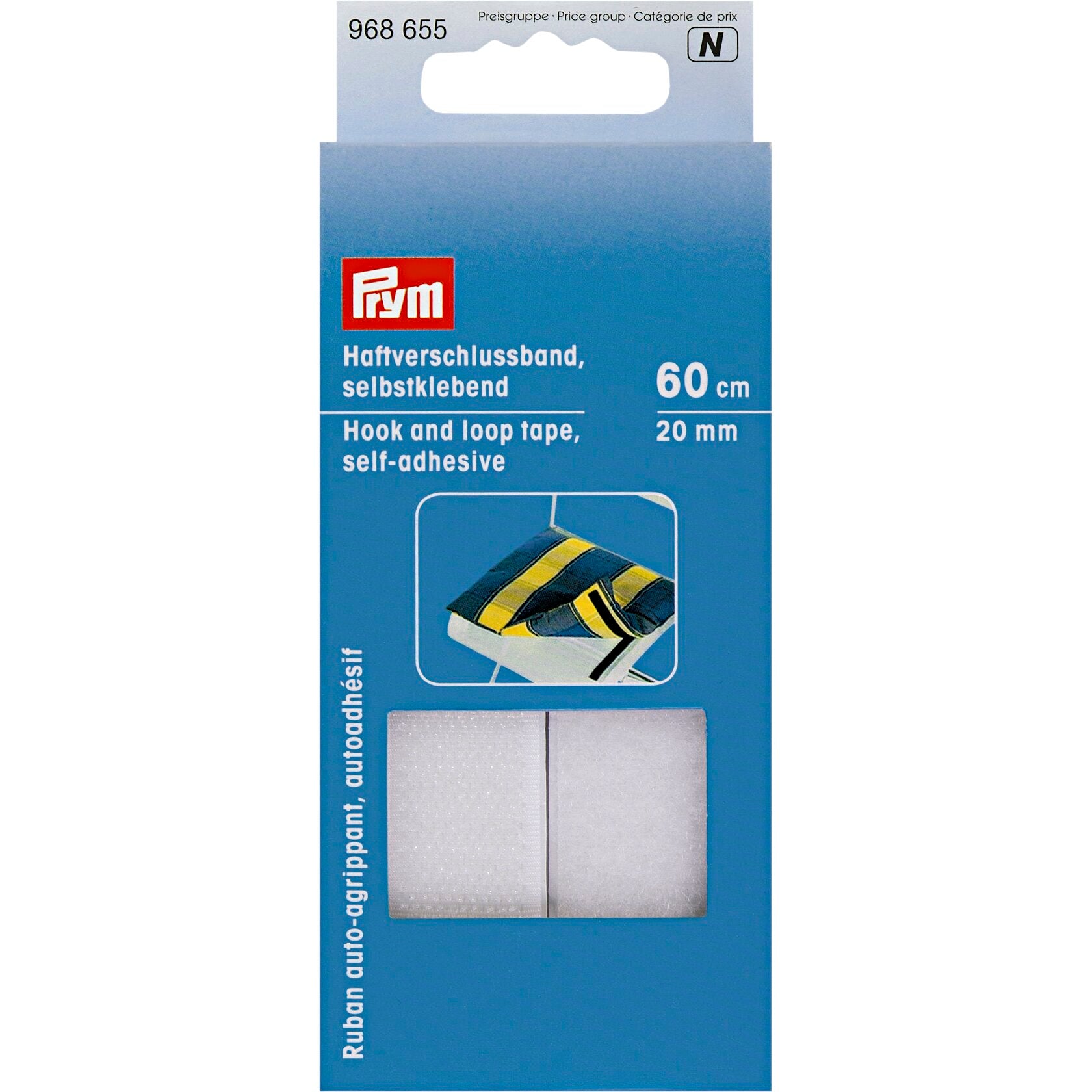 Prym Haftverschlussband selbstklebend 20 mm weiß