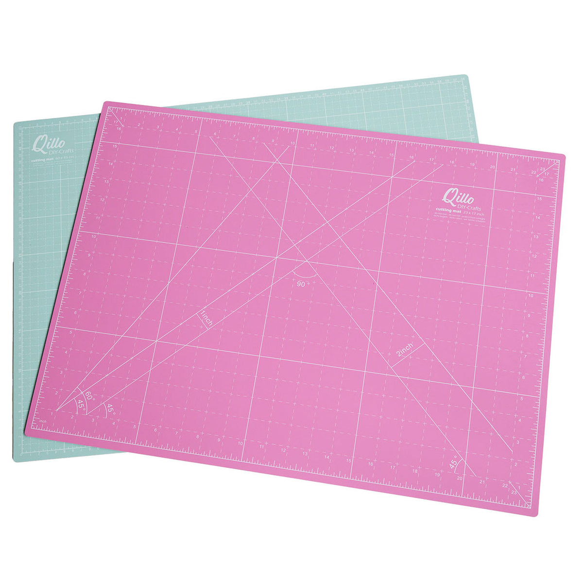 Qillo Schneidematte 60x45cm rosa & türkis