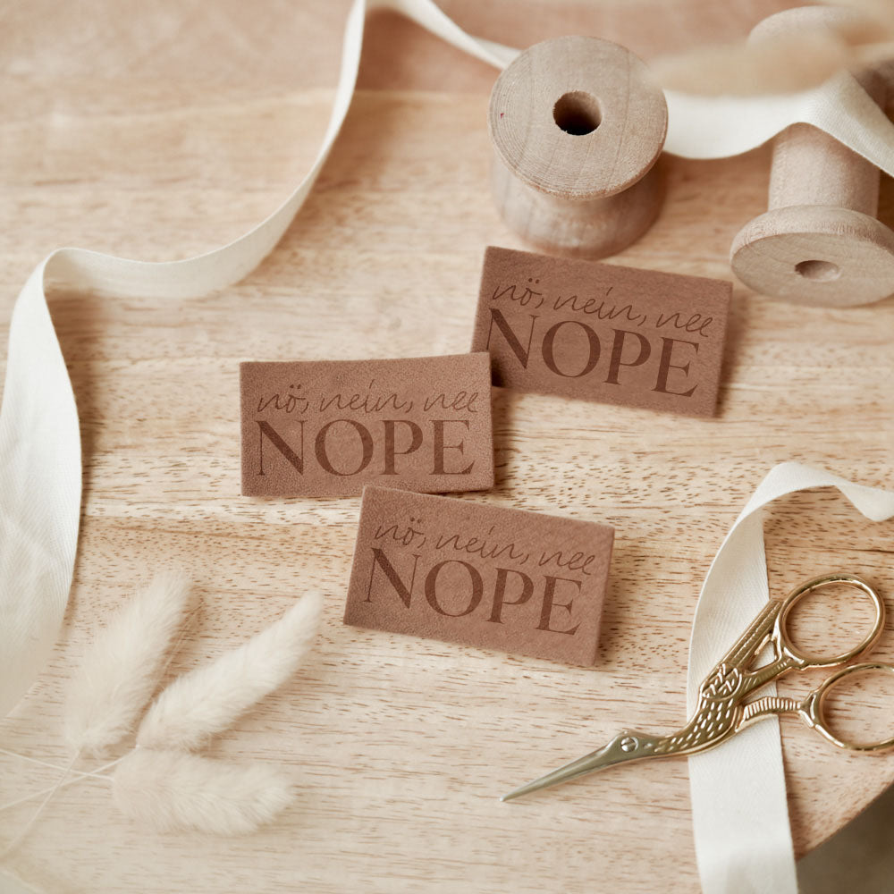 Veganes Kunstlederlabel | Nö,nein,nee,nope