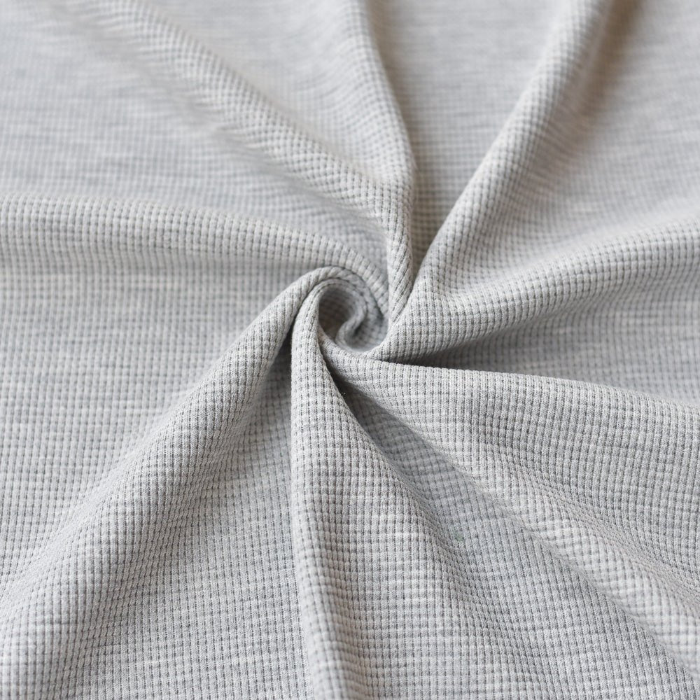 Waffeljersey | Grau meliert