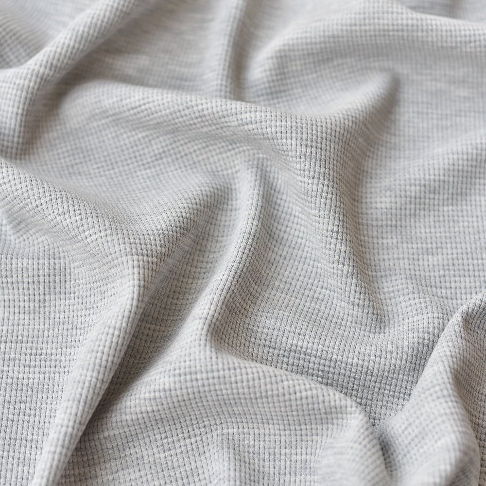 Waffeljersey | Grau meliert