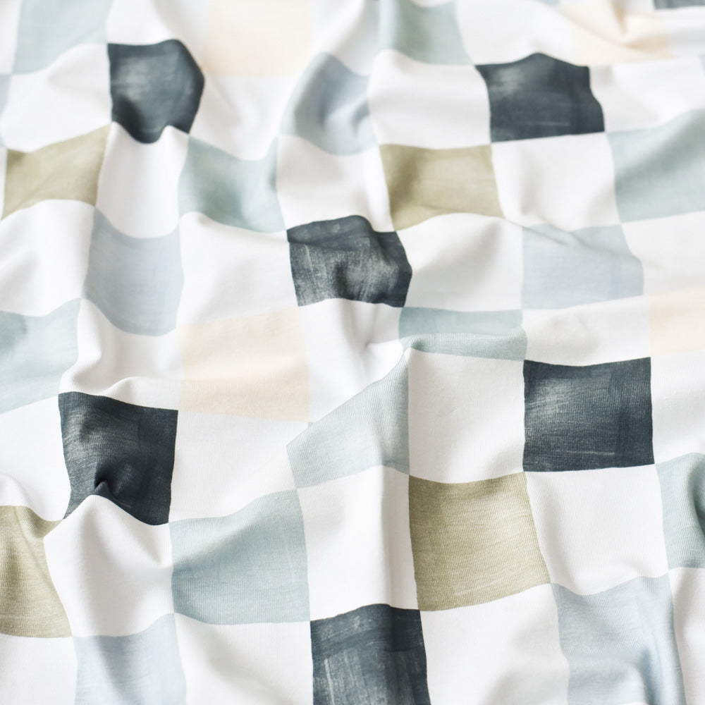 Brush Karos Ozean | Jersey & French Terry (BIO)