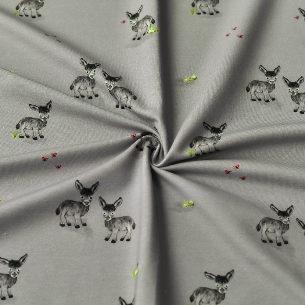 Fridolin der Freundliche dunkel (Esel) | Jersey & French Terry (BIO)