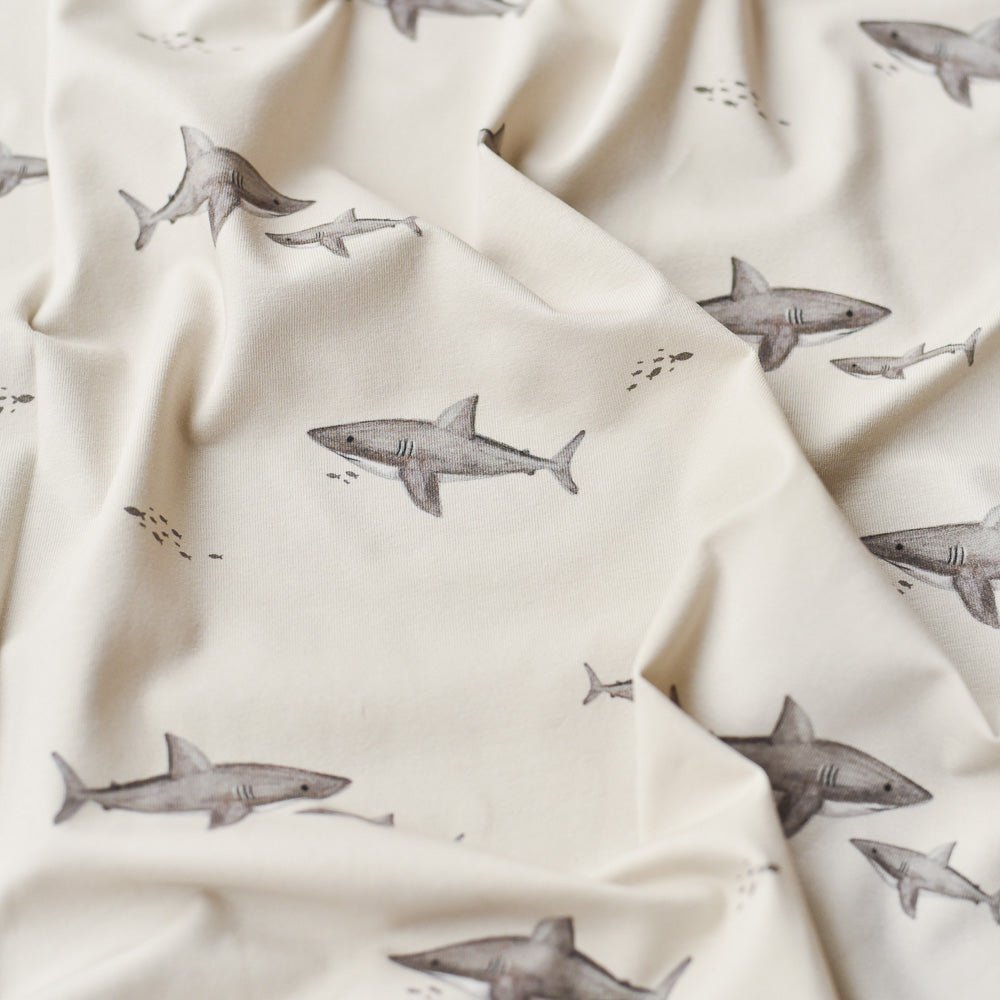 Herbert der Hungrige hell (Hai) | Jersey & French Terry (BIO)