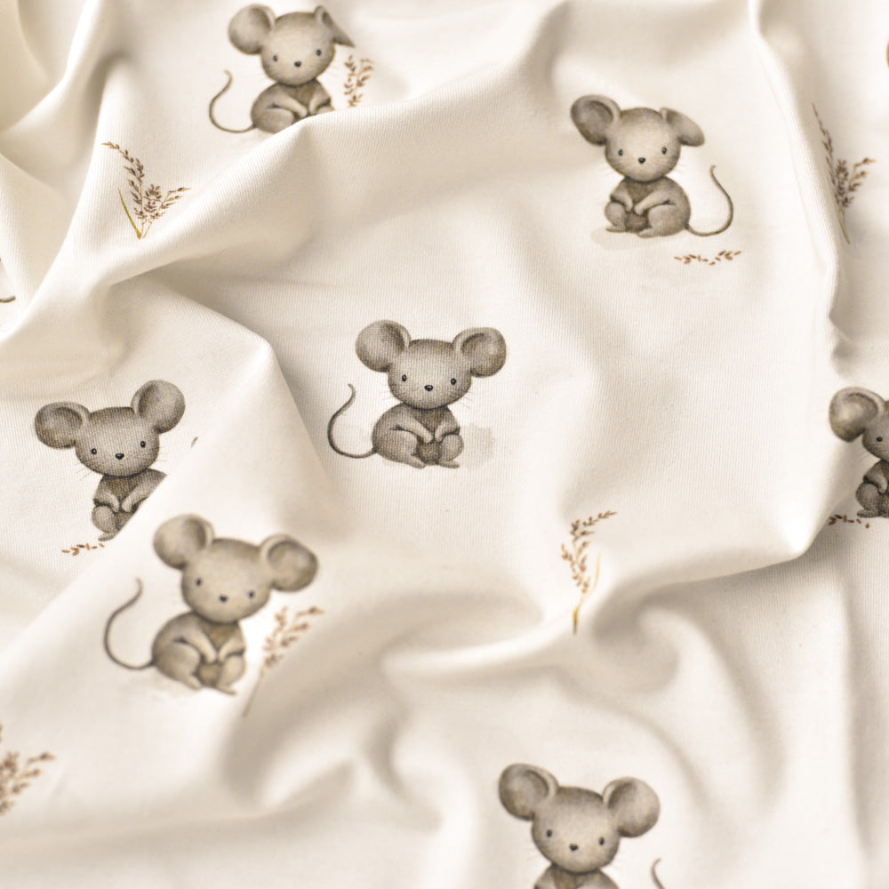 Mika Mausezahn hell (Maus) | Jersey & French Terry (BIO)