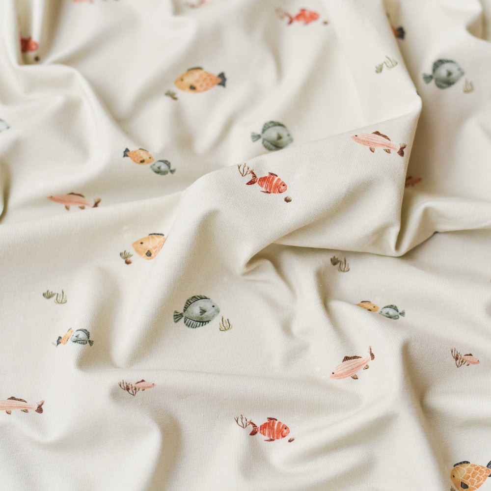 Ozeanschwärmerei hell (Fische) | Jersey & French Terry (BIO)