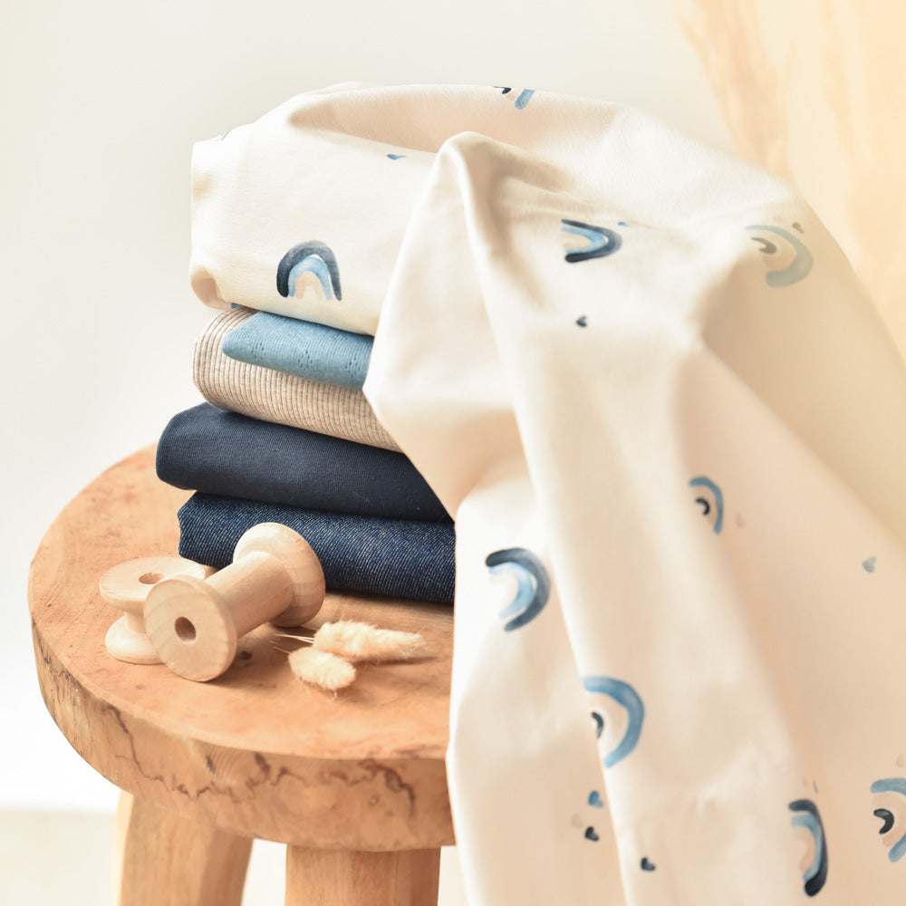 Jersey & French Terry (BIO) | Regenbogentraum Blau