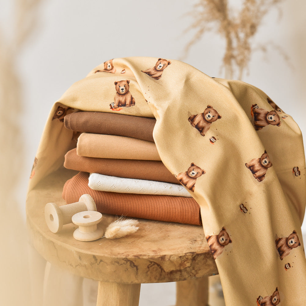 Bruno der Brummige dunkel (Bär) | Jersey & French Terry (BIO)