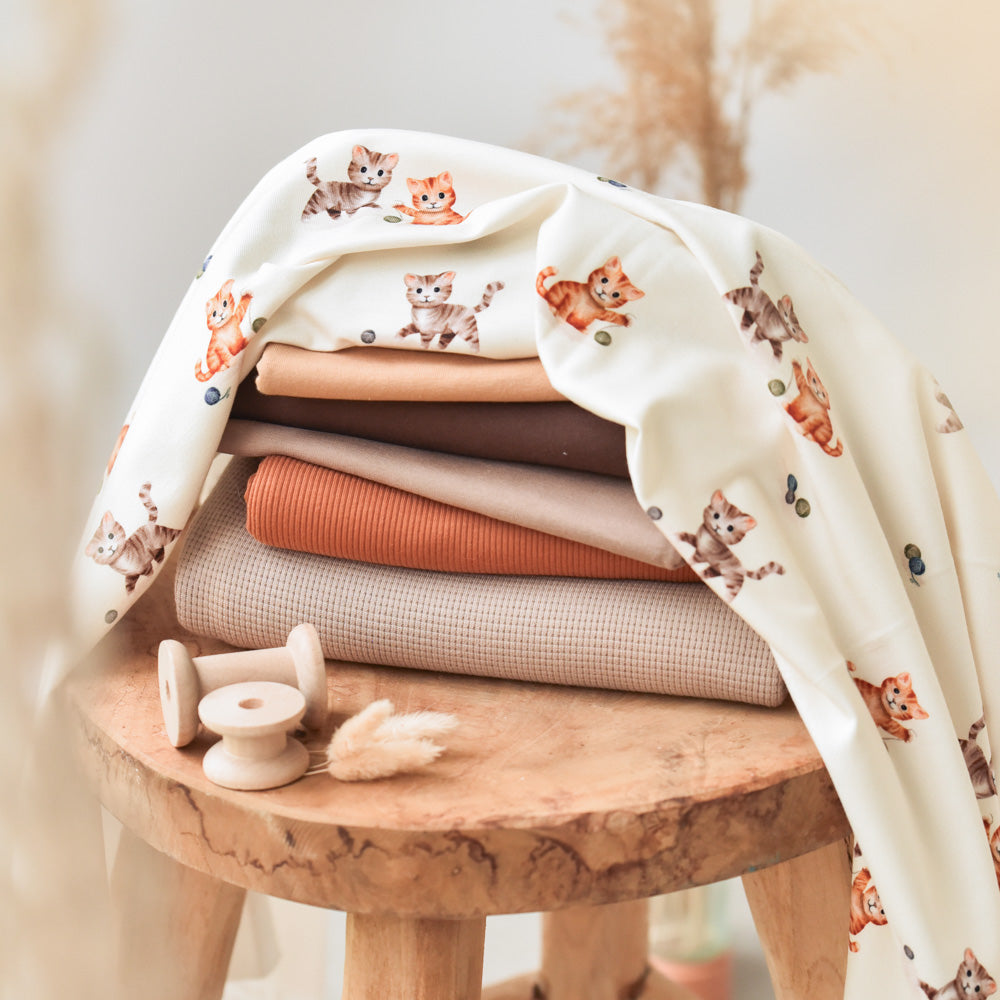 Minka und die Samtpfoten hell (Katze) | Jersey & French Terry (BIO)