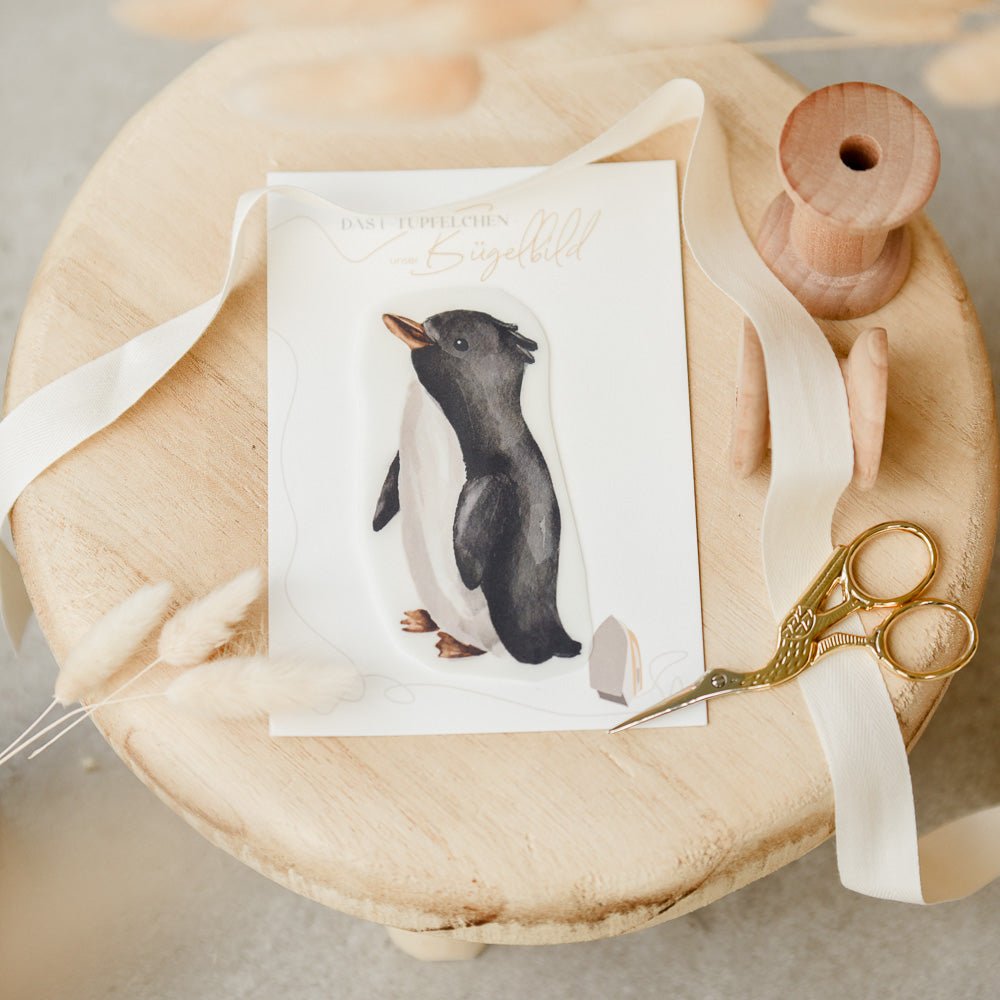 Bügelbild | großer Platsch (Pinguin)