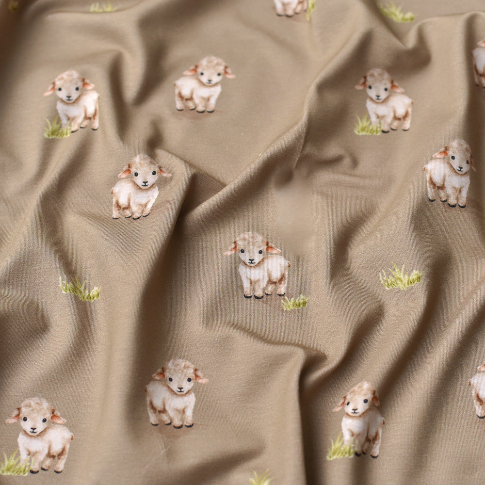 Jersey & French Terry (BIO) | Wilma die Wollige dunkel (Schaf)