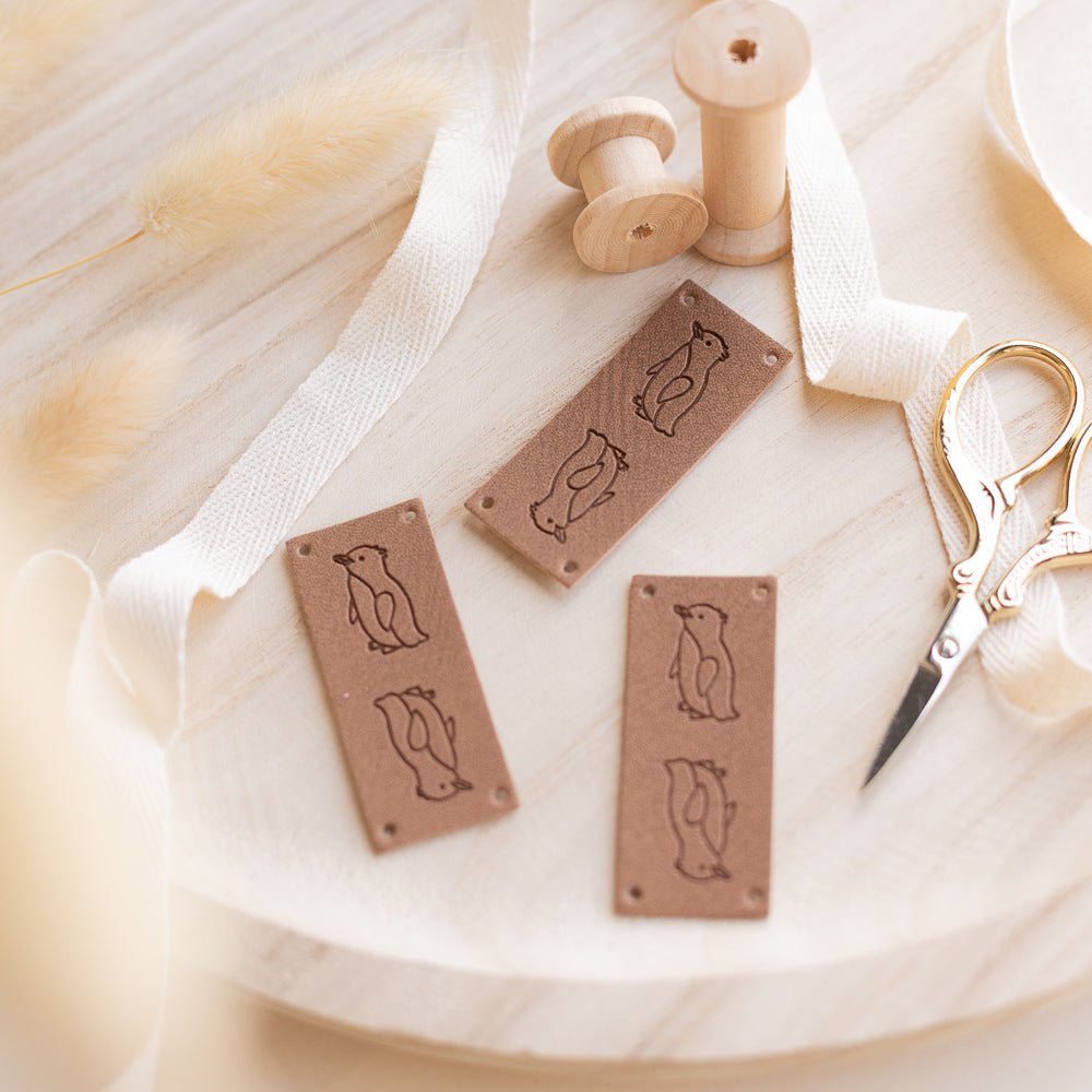 Veganes Kunstlederlabel | großer Platsch