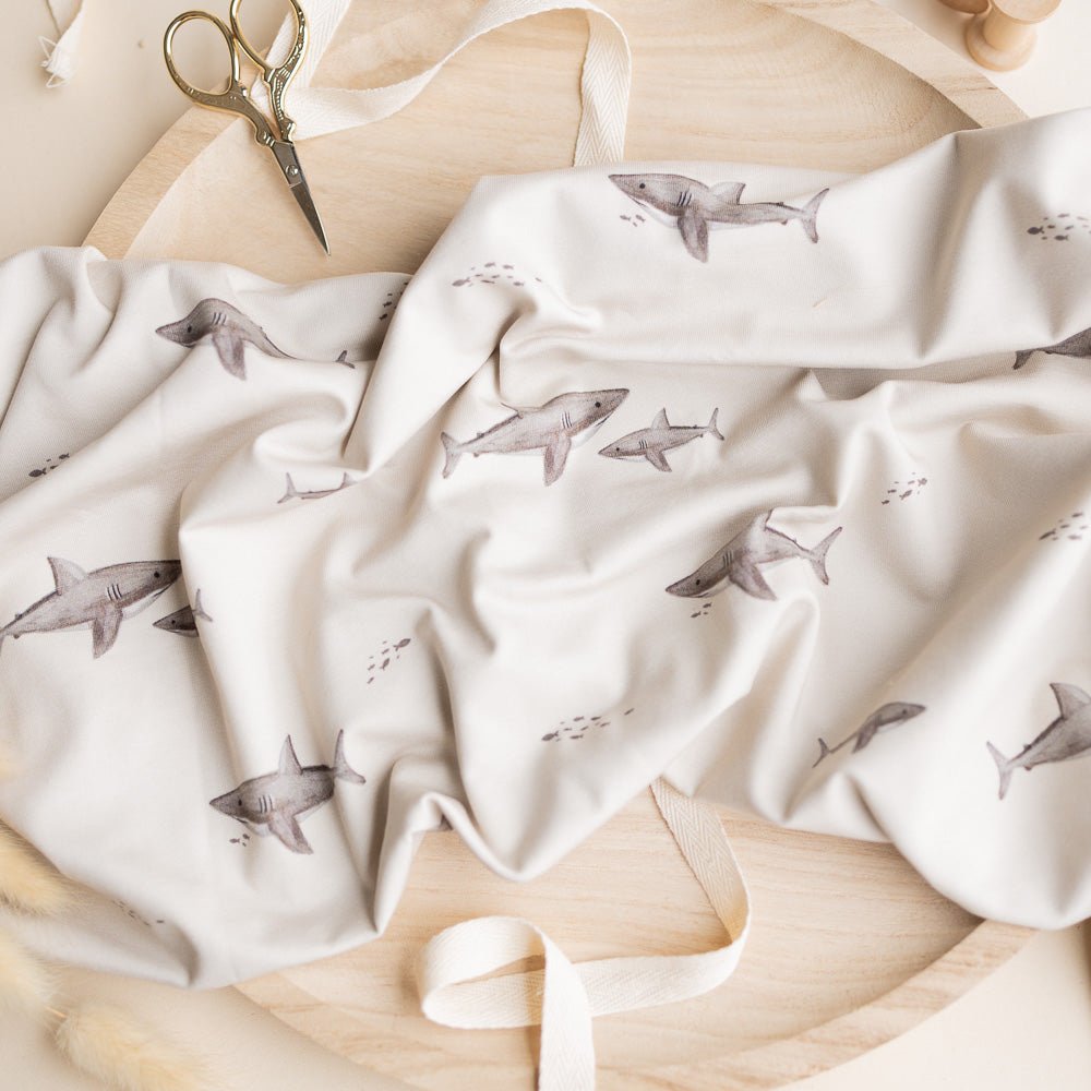 Herbert der Hungrige hell (Hai) | Jersey & French Terry (BIO)