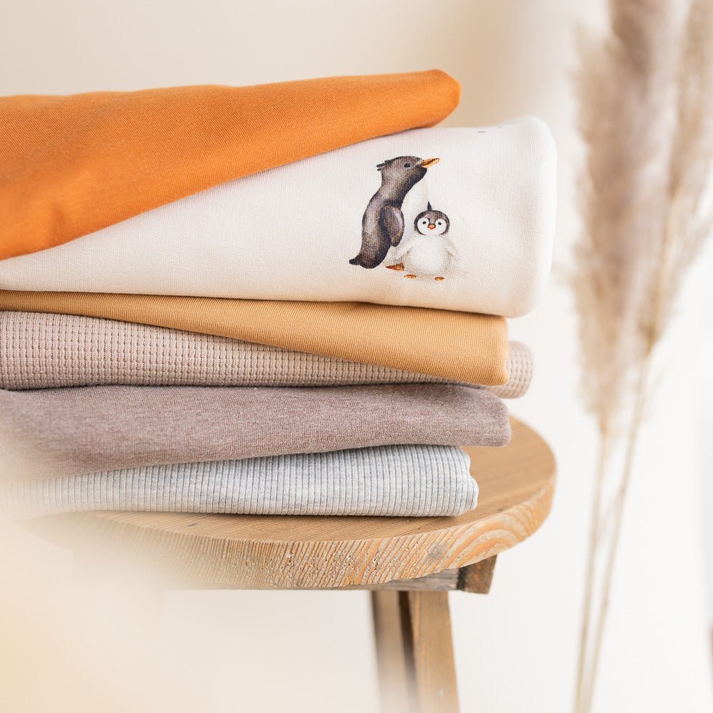 Plitsch & Platsch hell (Pinguin) | Jersey & French Terry (BIO)
