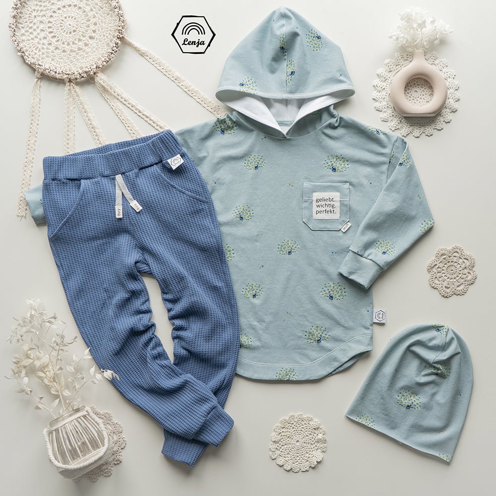 Federnpracht dunkel (Pfau) | Jersey & French Terry (BIO)