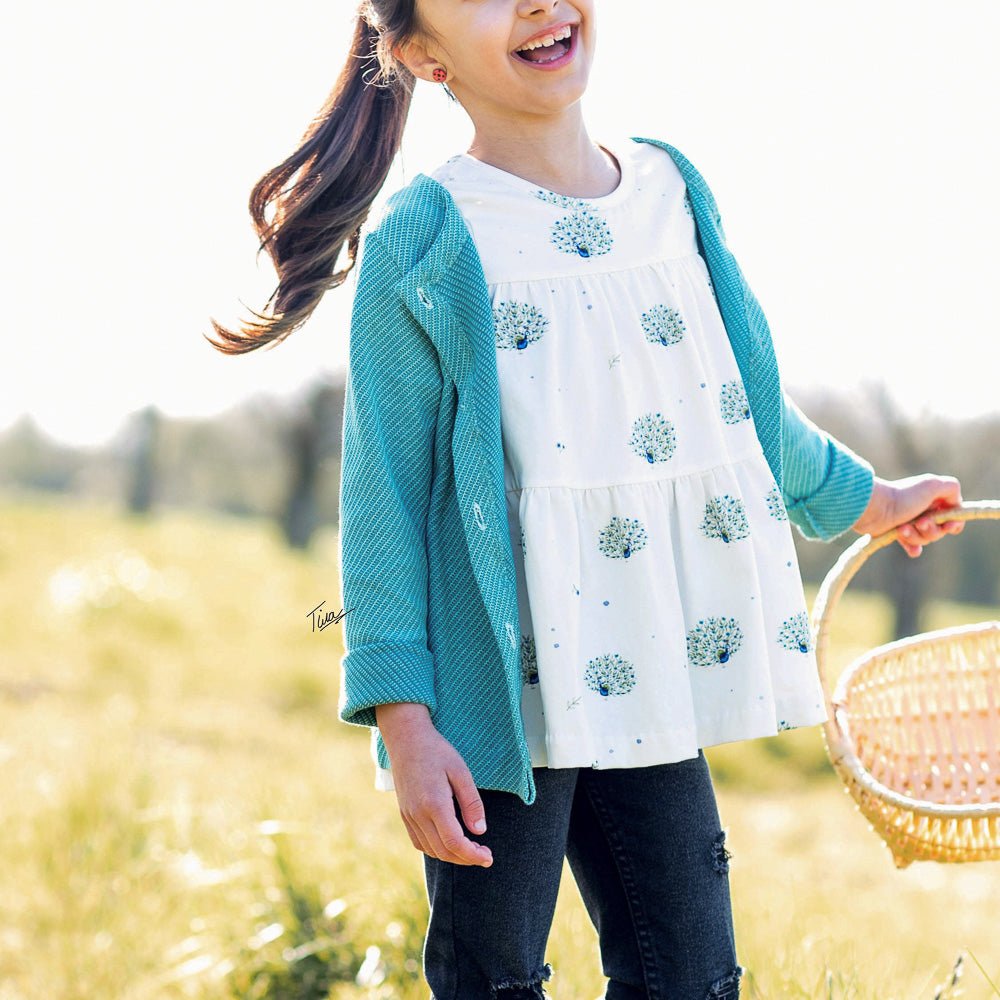 Federnpracht hell (Pfau) | Jersey & French Terry (BIO)