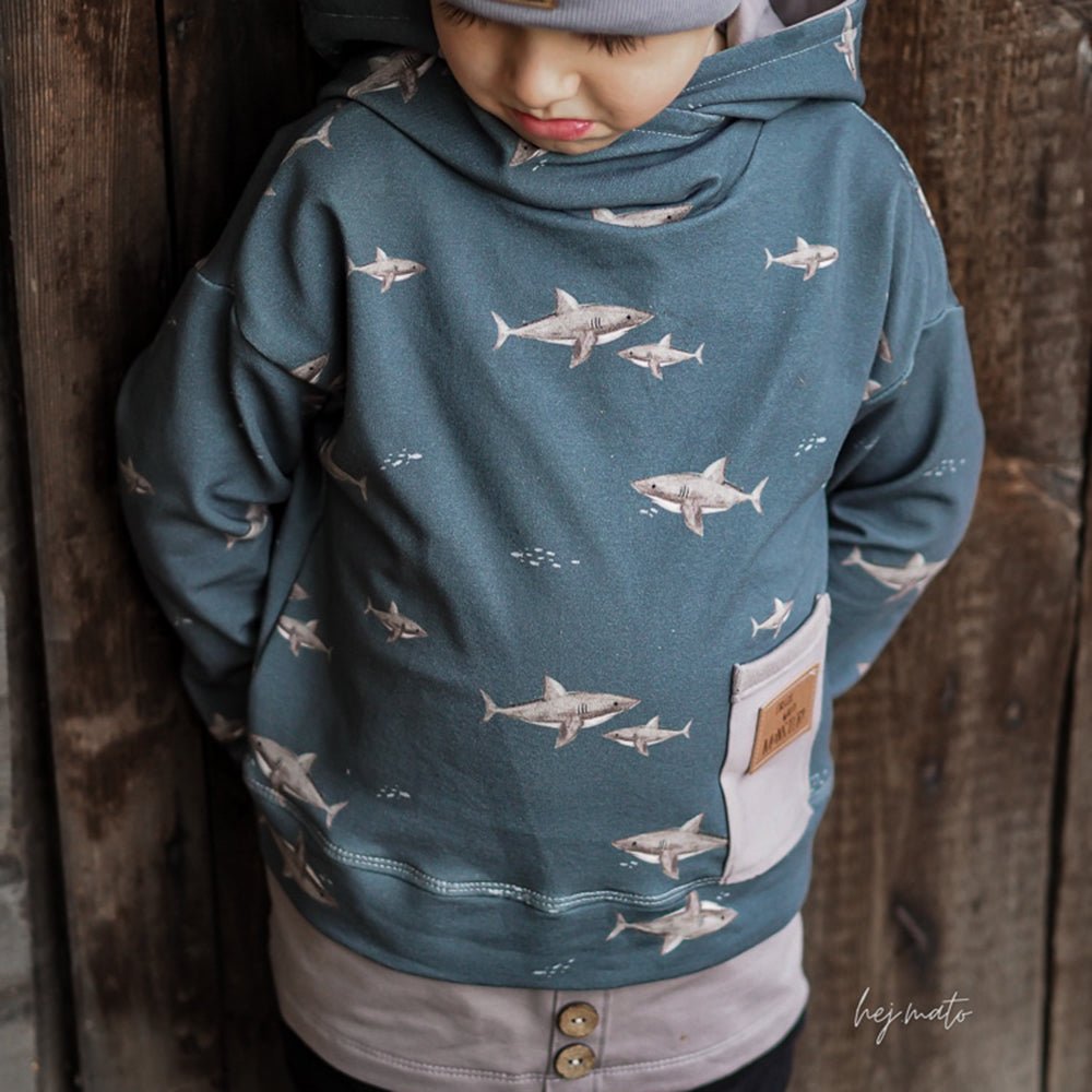 Herbert der Hungrige dunkel (Hai) | Jersey & French Terry (BIO)