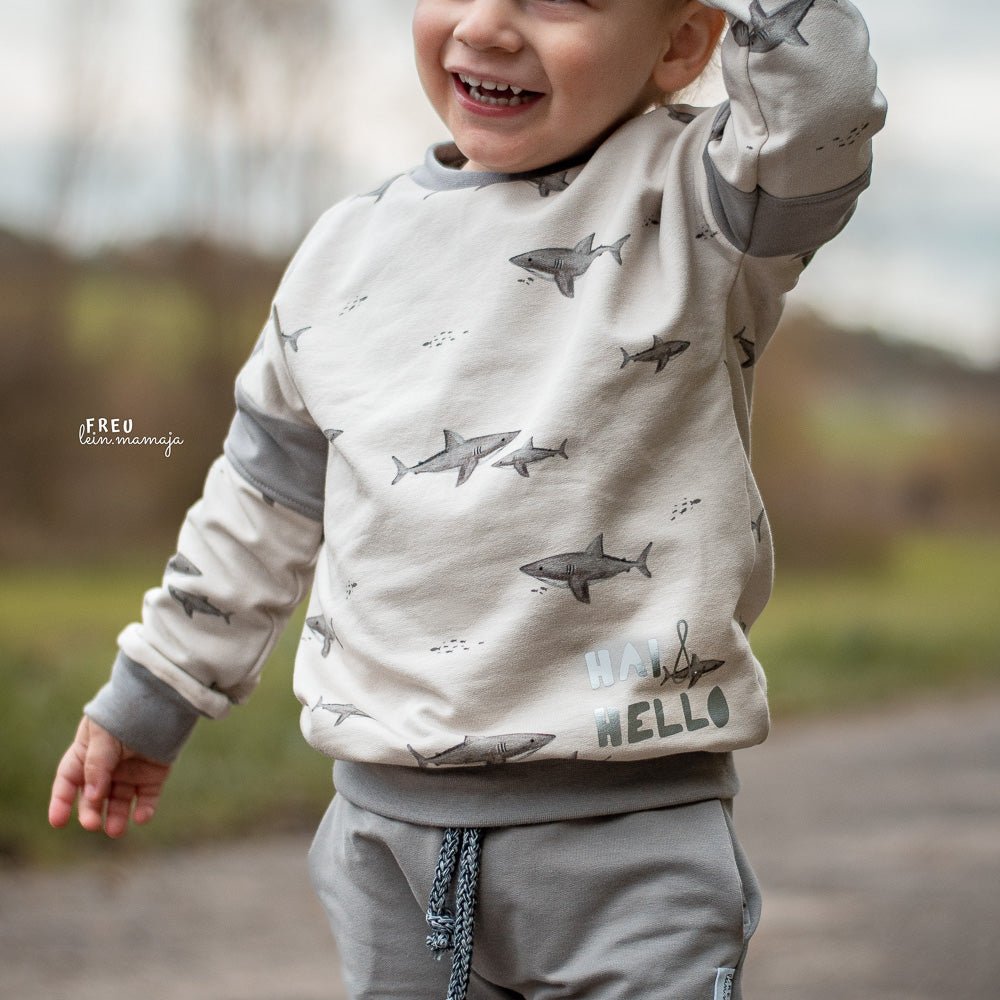 Herbert der Hungrige hell (Hai) | Jersey & French Terry (BIO)