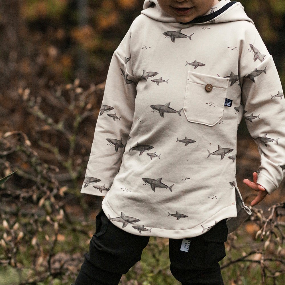 Herbert der Hungrige hell (Hai) | Jersey & French Terry (BIO)