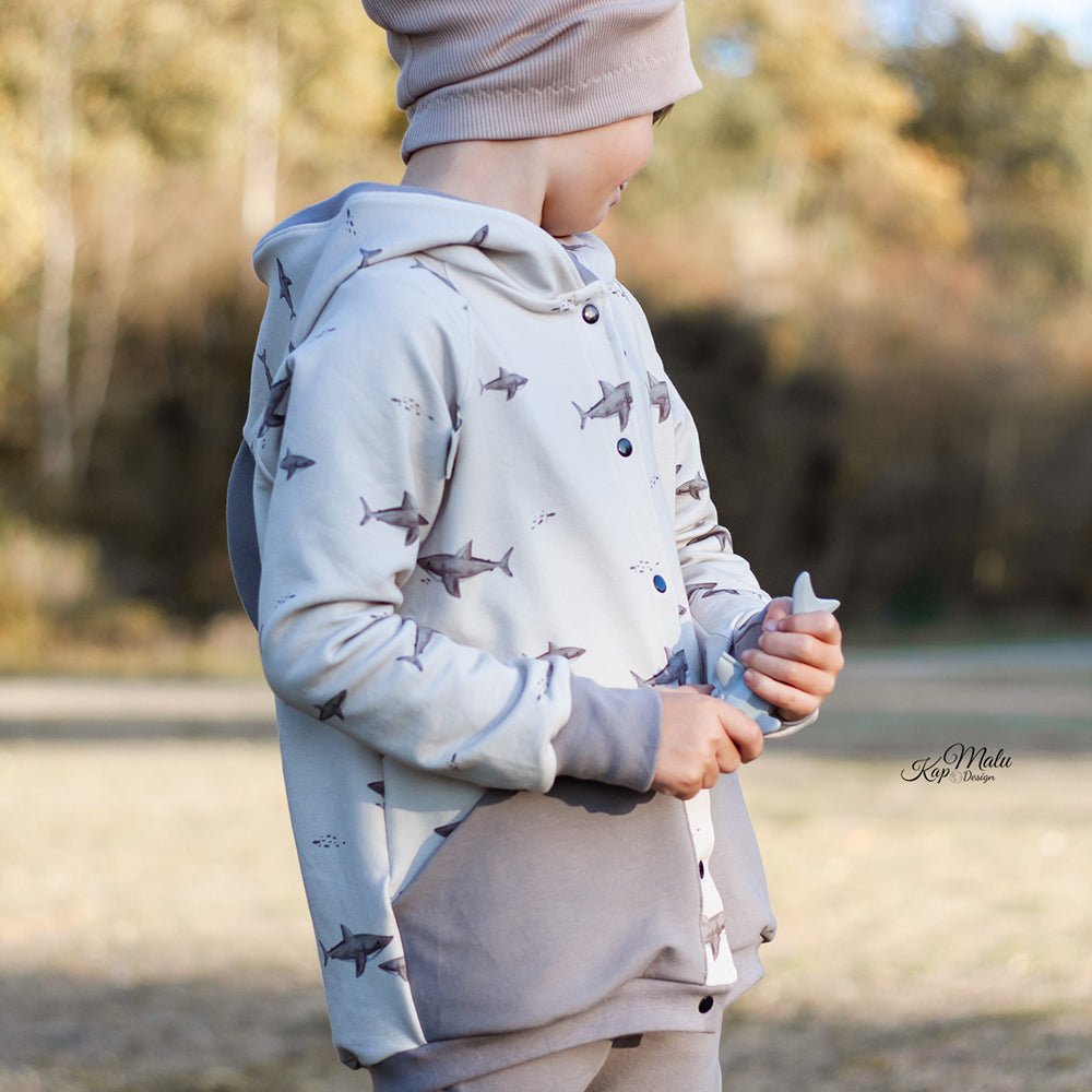 Herbert der Hungrige hell (Hai) | Jersey & French Terry (BIO)