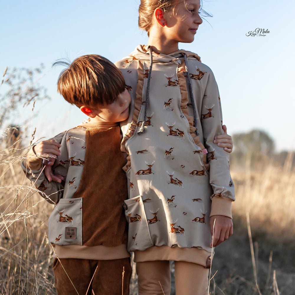 Hugo Hüter des Waldes dunkel (Hirsch) | Jersey & French Terry (BIO)