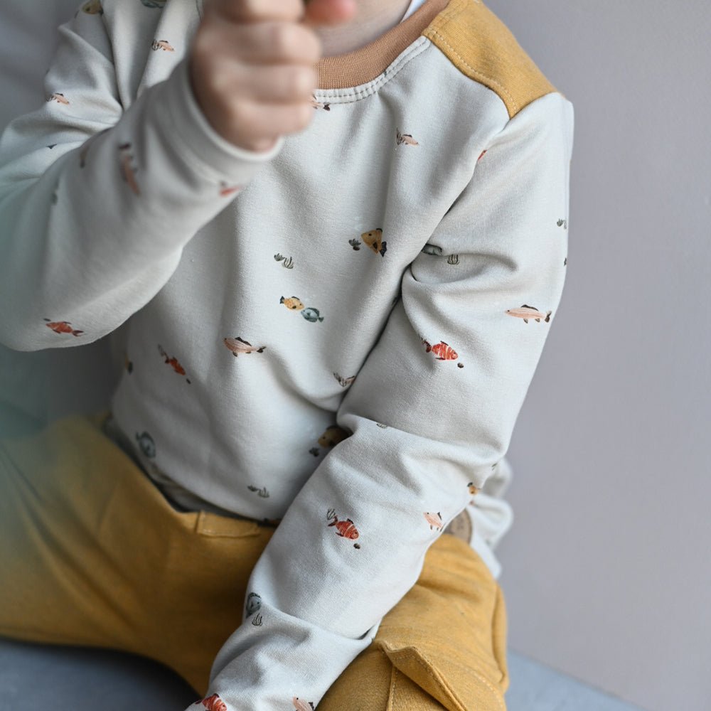 Ozeanschwärmerei hell (Fische) | Jersey & French Terry (BIO)