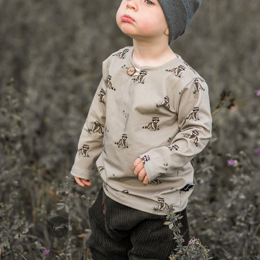 Pauli der Putzige dunkel (Waschbär) | Jersey & French Terry (BIO)