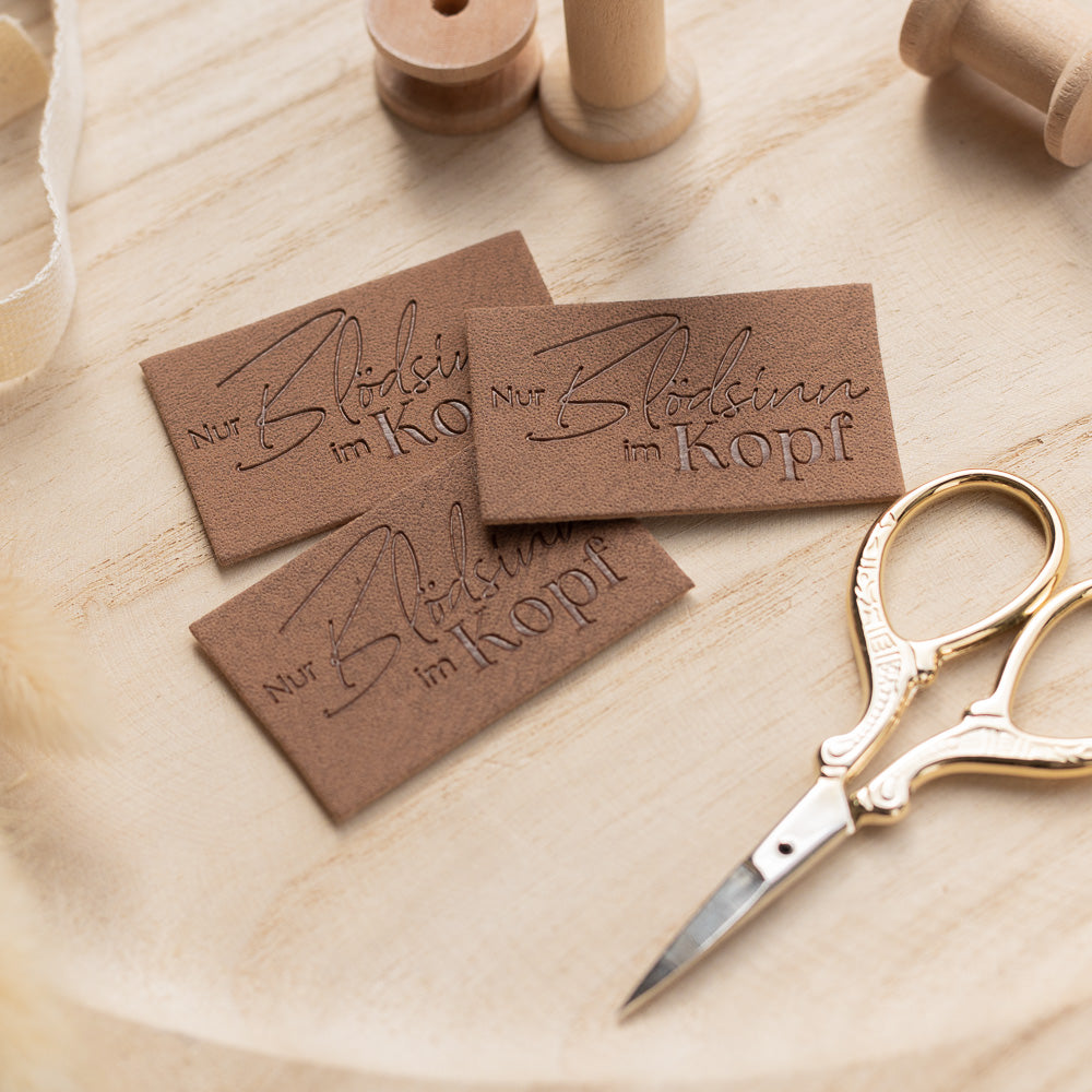 Veganes Kunstlederlabel | Nur Blödsinn im Kopf