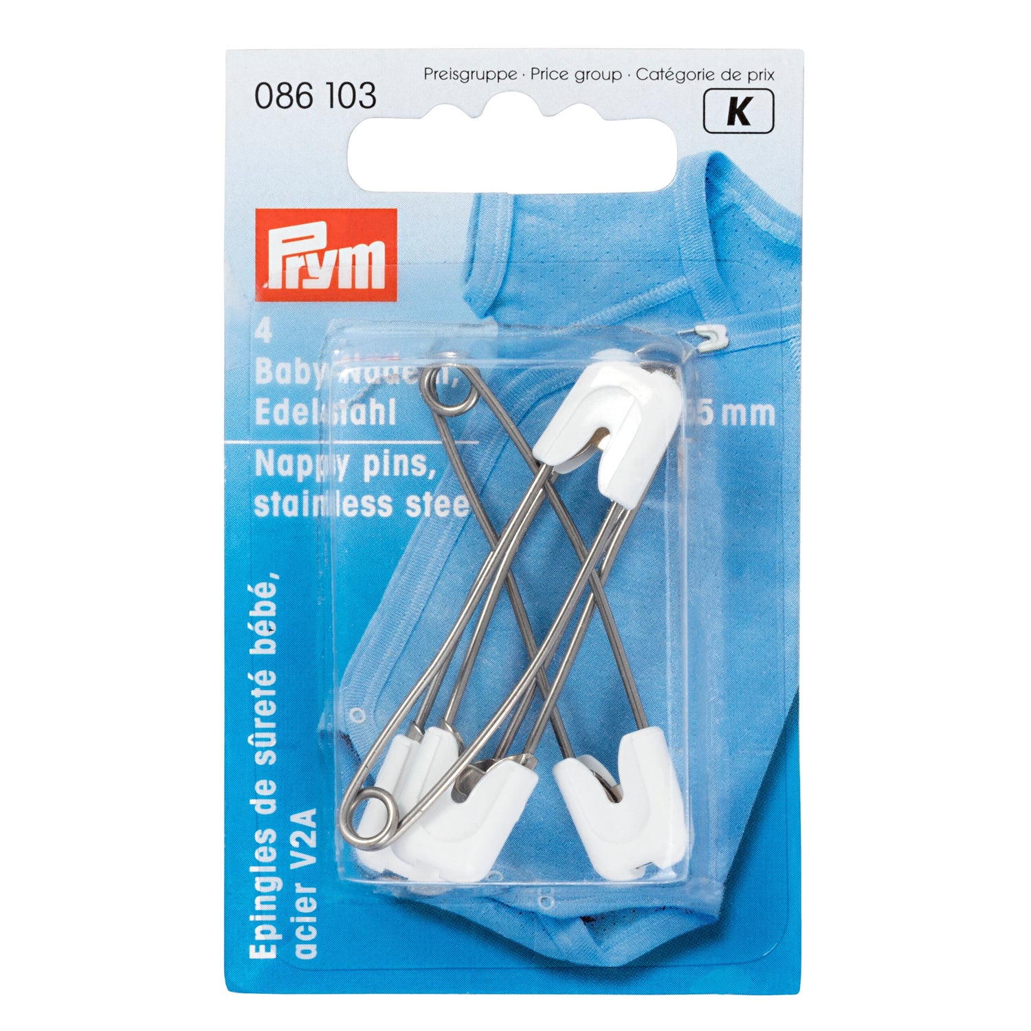 Prym Babysicherh-Nadel Edelstahl/Kunststoff Kap weiß