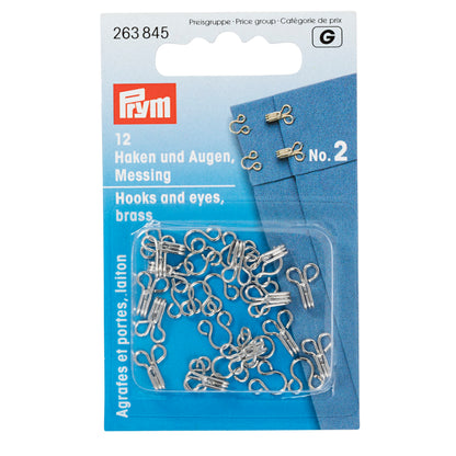 Prym Haken und Augen aus Messing Größe 3 silber