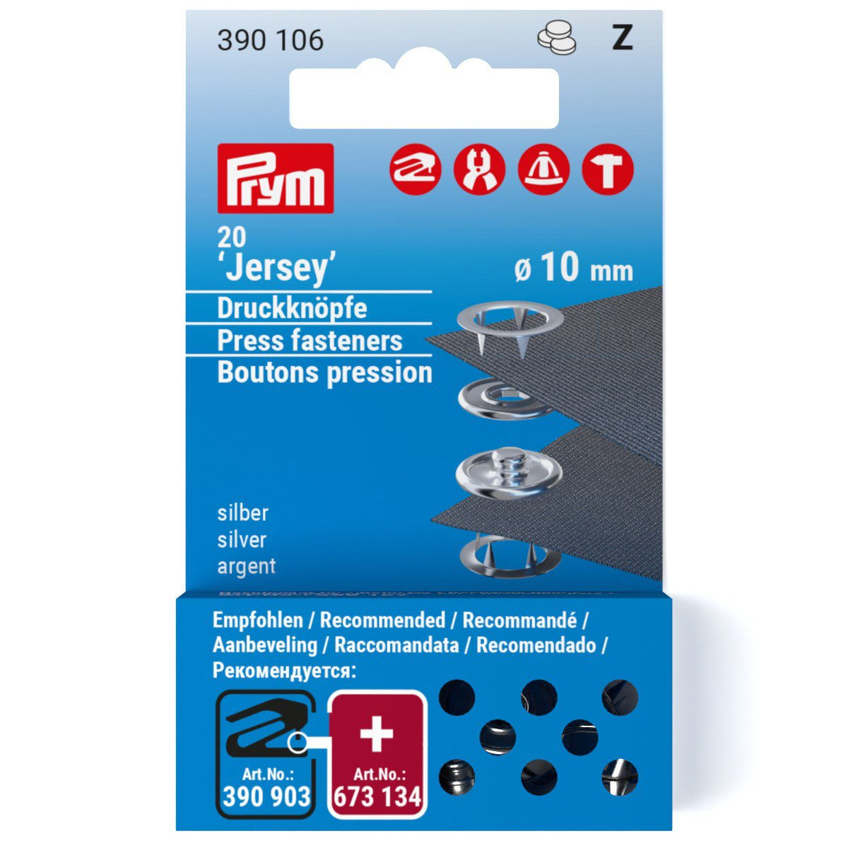 Prym Nachfüll Messing 10mm f 390107 silber