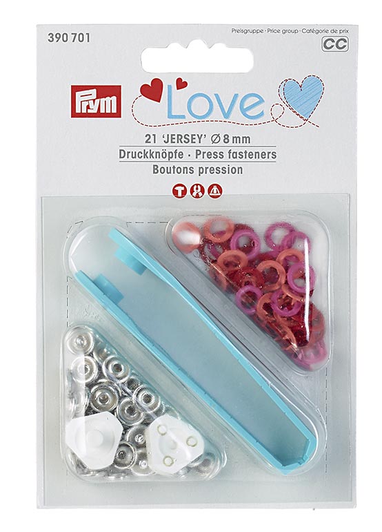 Prym Love Jersey-Druckknöpfe 8 mm – Rot
