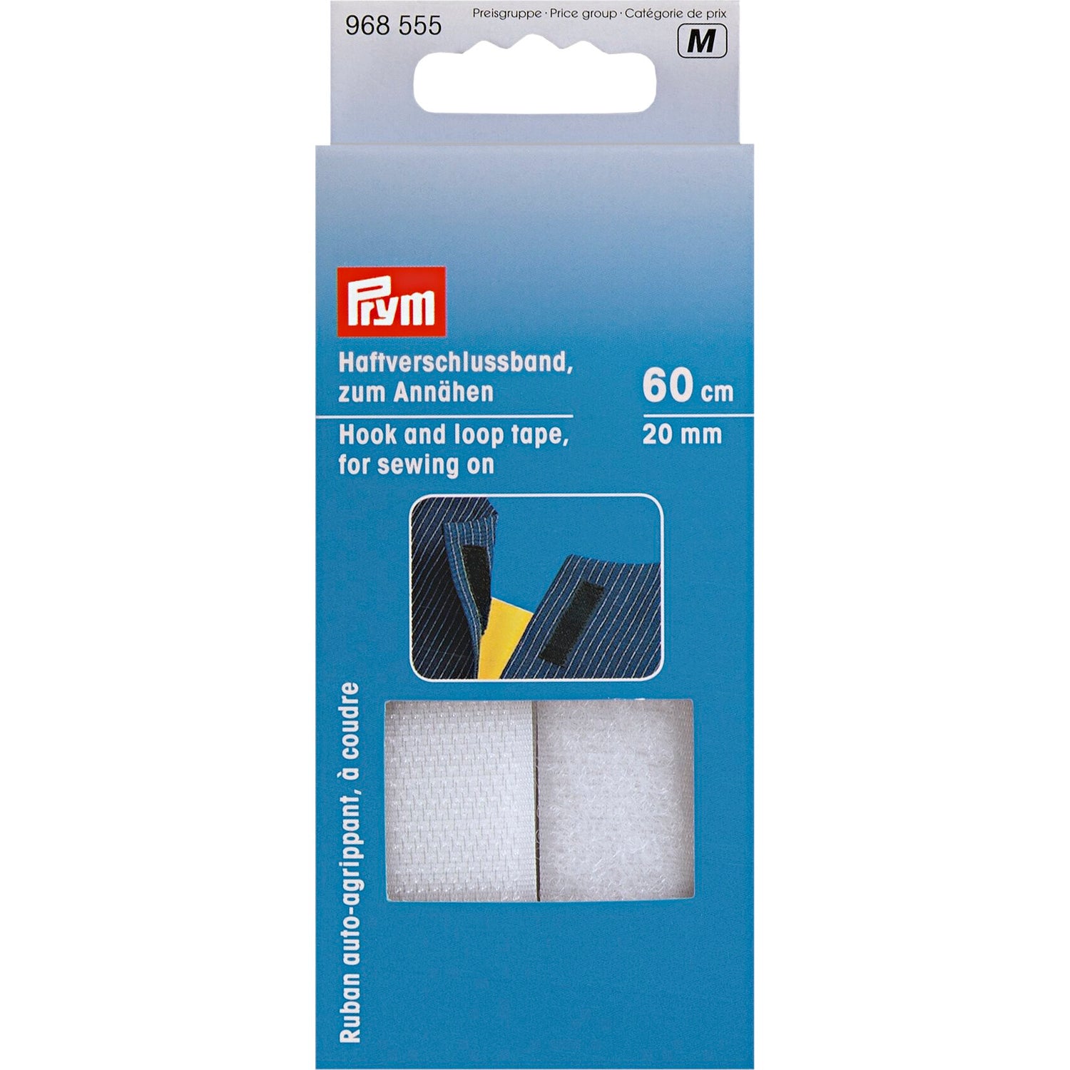 Prym Haftverschlussband zum Annähen 20 mm weiß