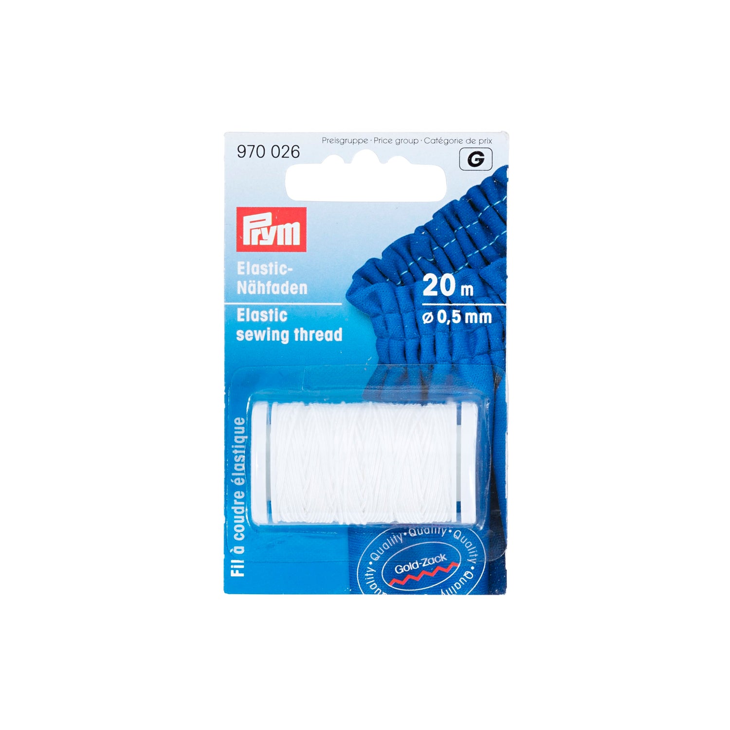 Prym Standard-Elastic Gummiband 0.5 mm weiß