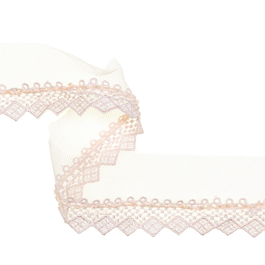 Veno Spitze mit Perlen – Meterware (10cm)