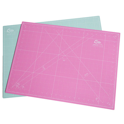 Qillo Schneidematte 60x45cm rosa &amp; türkis