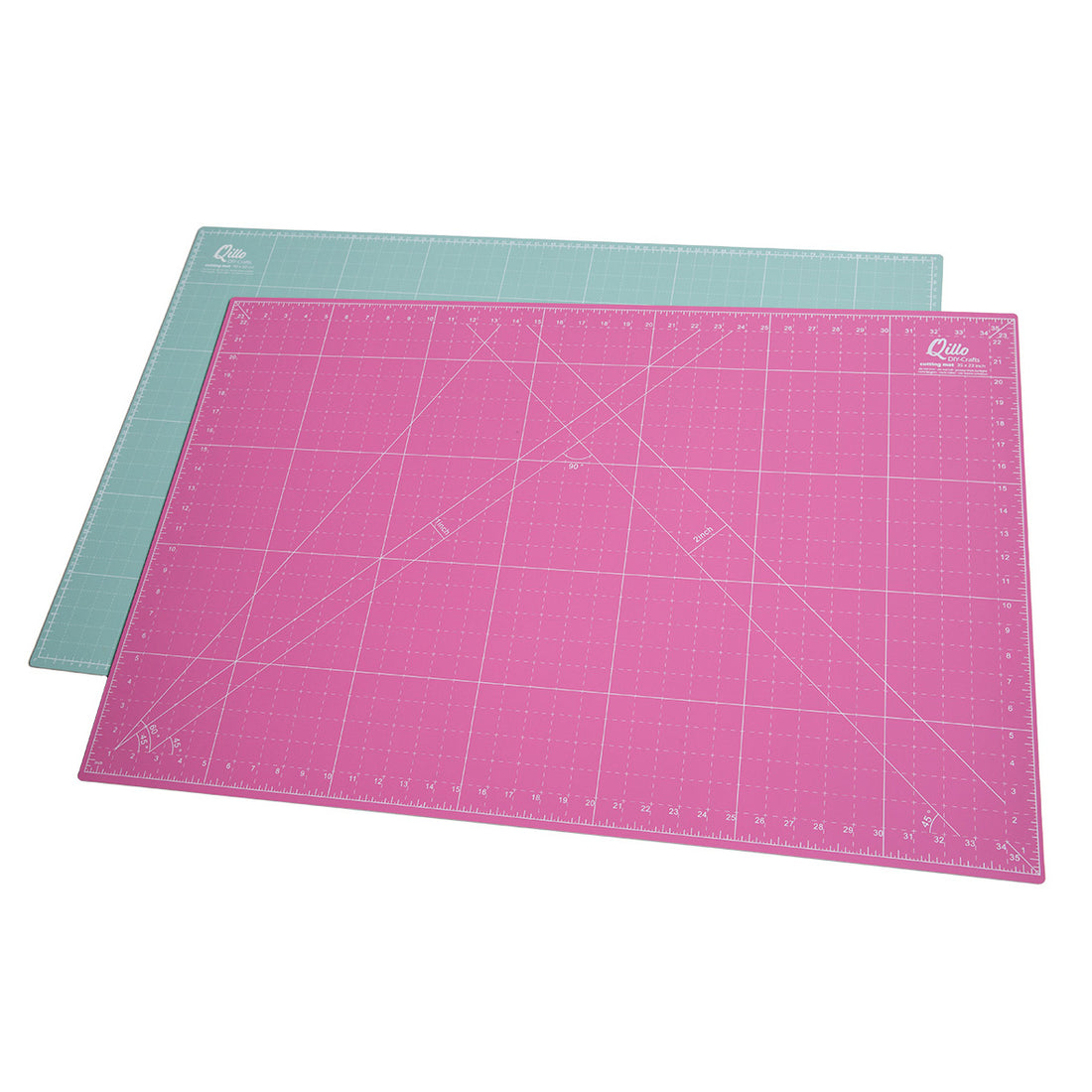 Qillo Schneidematte 90x60cm rosa &amp; türkis