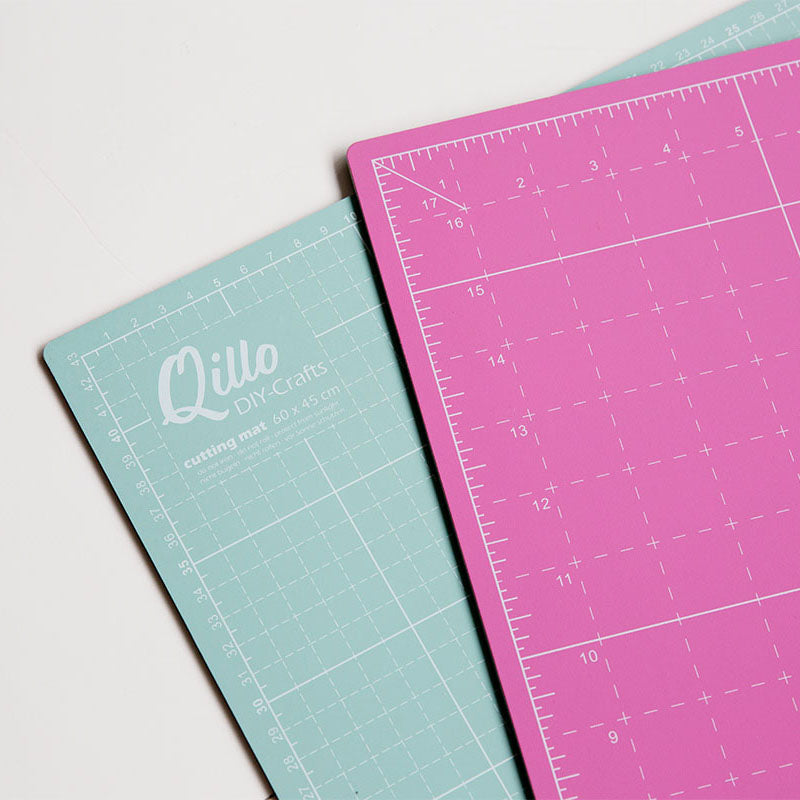 Qillo Schneidematte 90x60cm rosa &amp; türkis