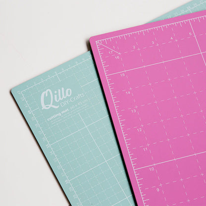 Qillo Schneidematte 90x60cm rosa &amp; türkis