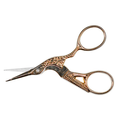 Veno Stickschere Storch 9 cm gold