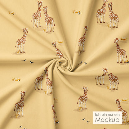 Jersey &amp; French Terry (BIO) | Gerda die Große dunkel (Giraffe)