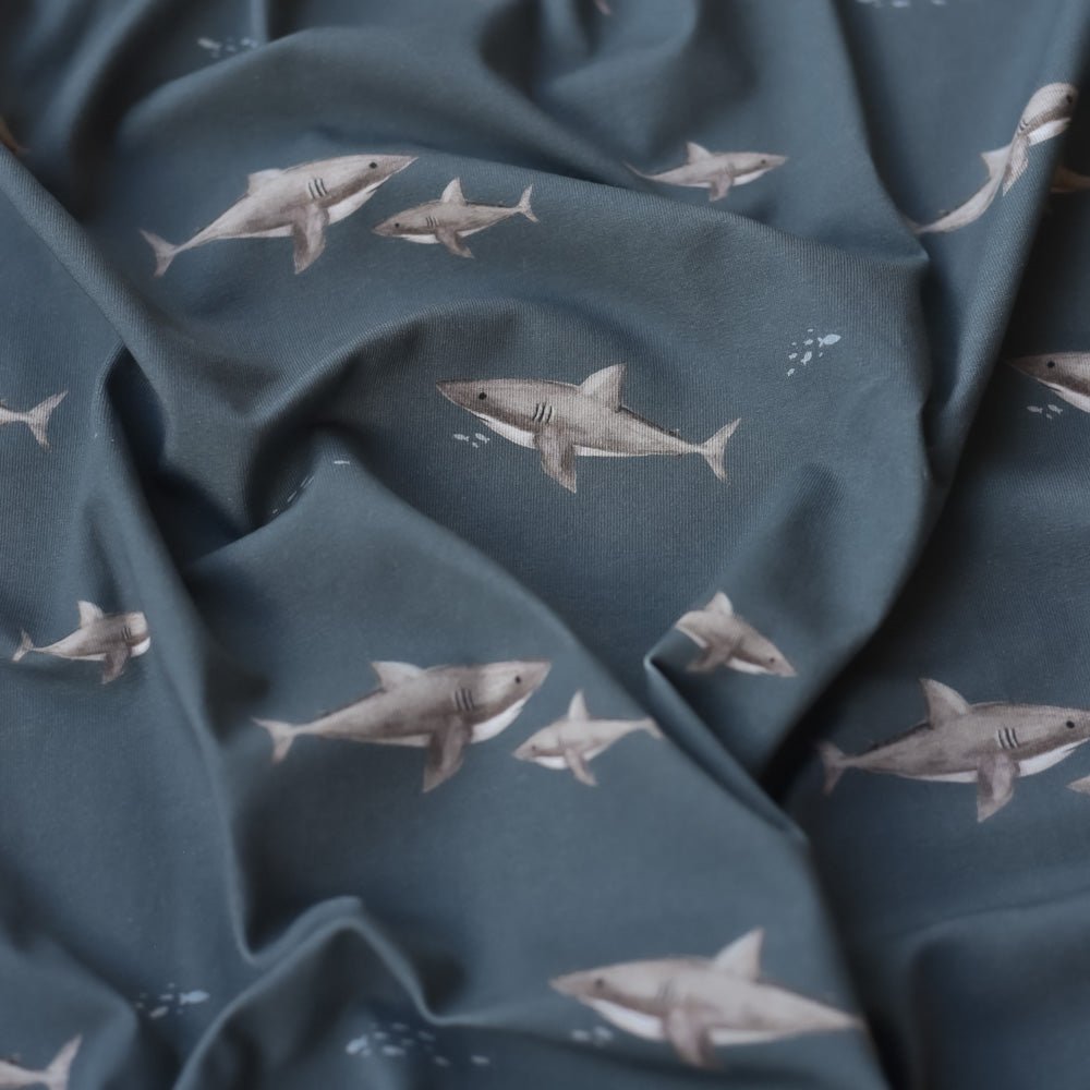 Herbert der Hungrige dunkel (Hai) | Jersey & French Terry (BIO)