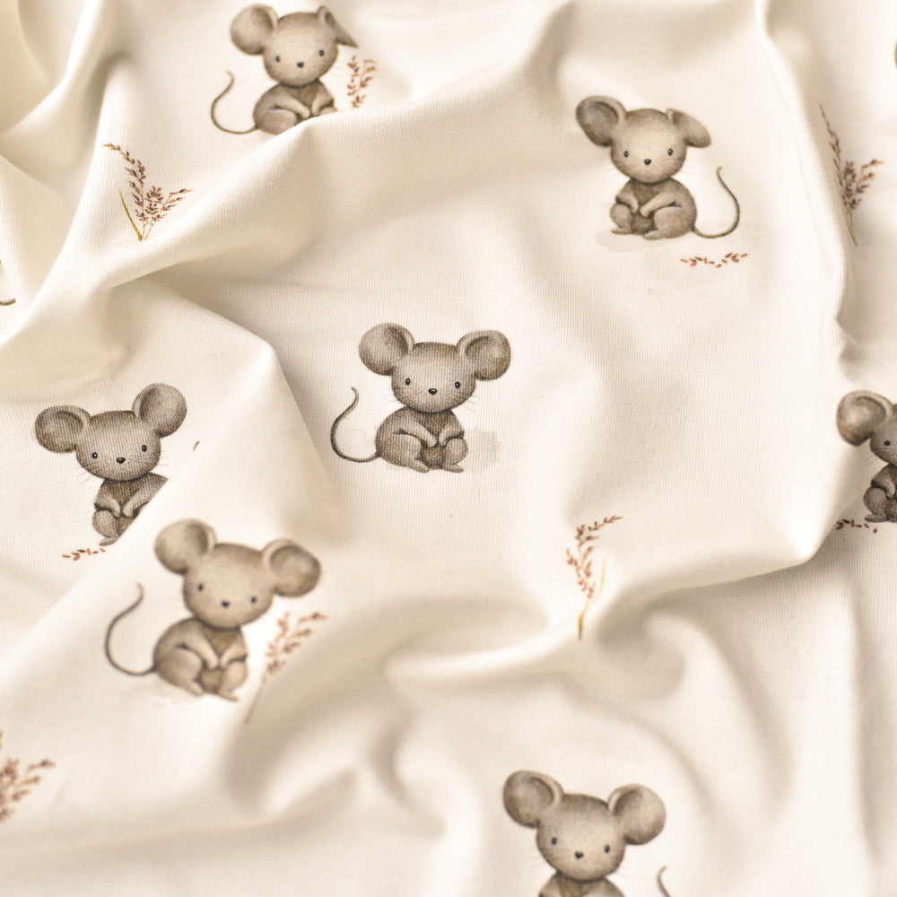 Mika Mausezahn hell (Maus) | Jersey & French Terry (BIO)