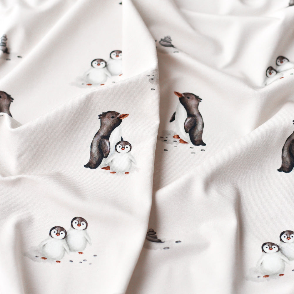 Plitsch &amp; Platsch hell (Pinguin) | Jersey  &amp;  French Terry (BIO)