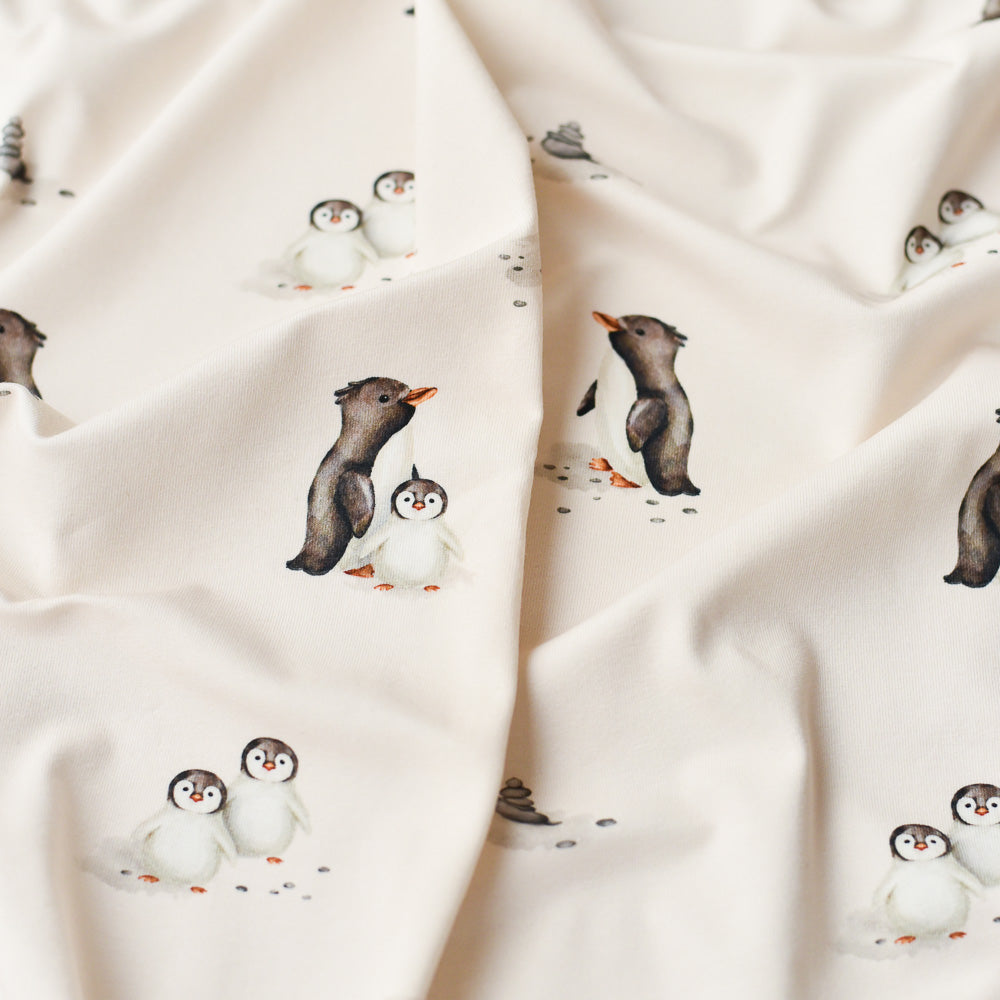 Plitsch &amp; Platsch hell (Pinguin) | Jersey  &amp;  French Terry (BIO)
