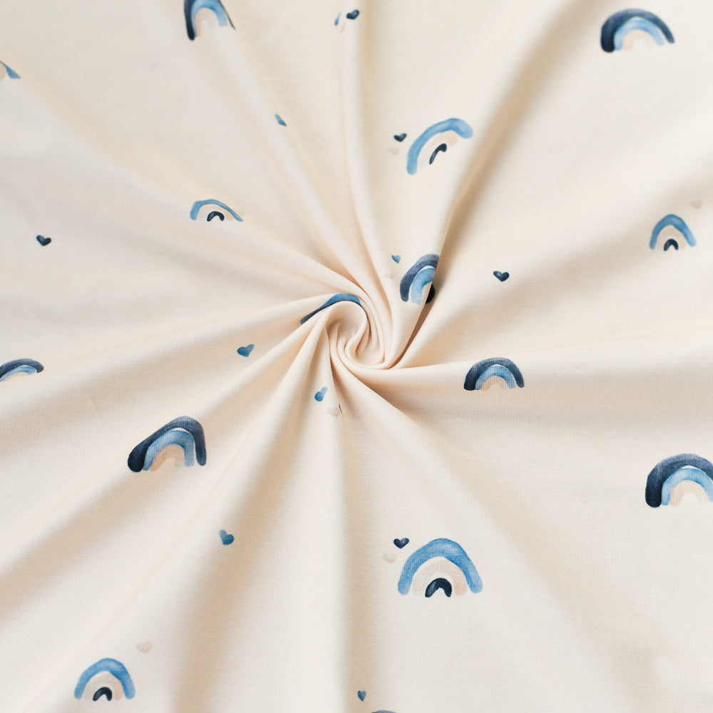 Jersey &amp; French Terry (BIO) | Regenbogentraum Blau