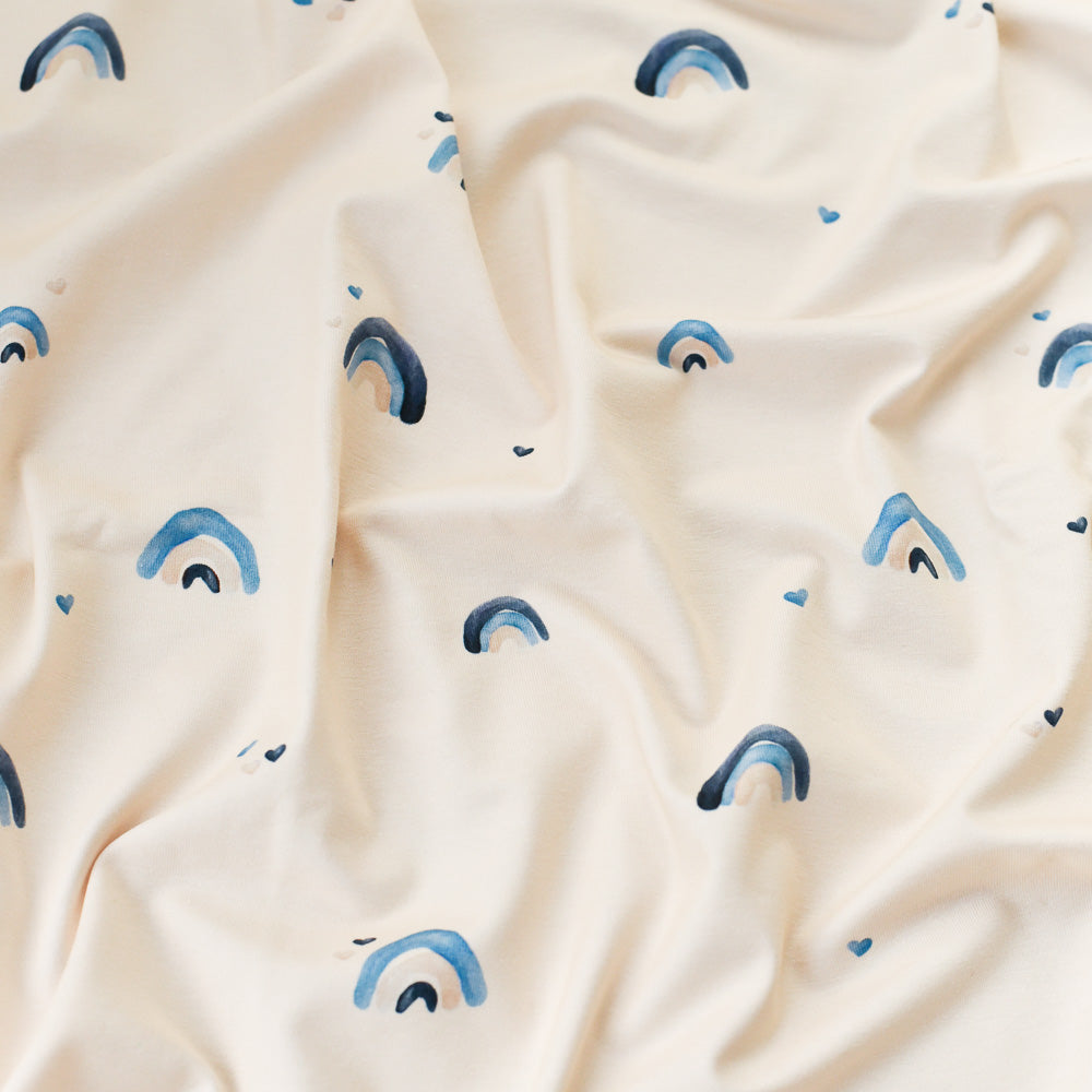 Jersey &amp; French Terry (BIO) | Regenbogentraum Blau